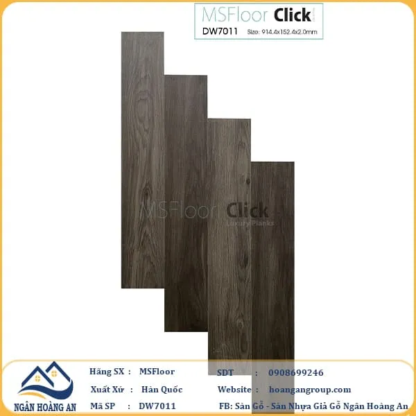 Sàn Nhựa Giả Gỗ Dán Keo MsFloor DW7011